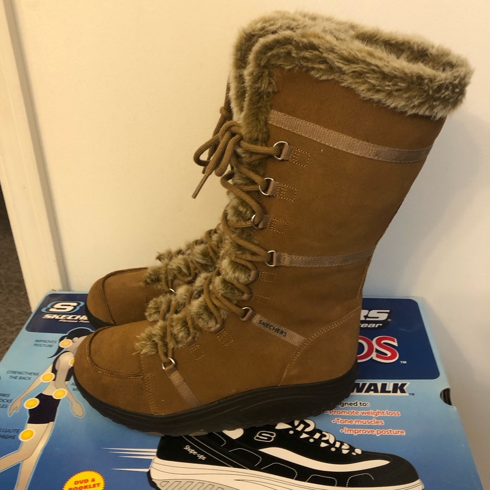Skechers Shape Ups Fur-Lined Winter Boots - Picture 6 of 14